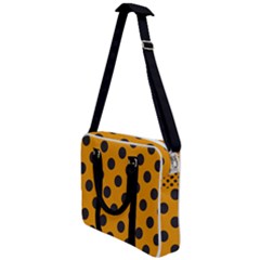 Polka Dots Black On Honey Orange Cross Body Office Bag by FashionBoulevard