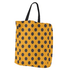 Polka Dots Black On Honey Orange Giant Grocery Tote by FashionBoulevard