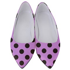 Polka Dots Black On Lavender Purple Women s Low Heels by FashionBoulevard