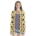 Polka Dots Black On Mellow Yellow Drape Collar Cardigan View1