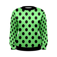 Polka Dots Black On Mint Green Women s Sweatshirt