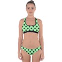 Polka Dots Black On Mint Green Cross Back Hipster Bikini Set View1