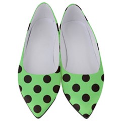 Polka Dots Black On Mint Green Women s Low Heels