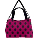 Polka Dots Black On Peacock Pink Double Compartment Shoulder Bag View1