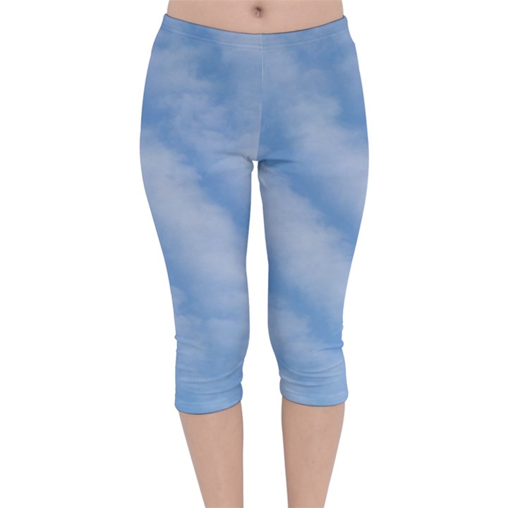 Wavy Cloudspa110232 Velvet Capri Leggings 