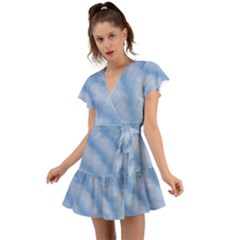 Wavy Cloudspa110232 Flutter Sleeve Wrap Dress