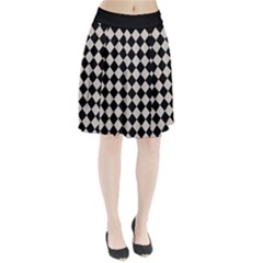 Block Fiesta Black And Abalone Grey Pleated Skirt by FashionBoulevard
