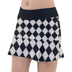 Block Fiesta Black And Abalone Grey Tennis Skorts by FashionBoulevard