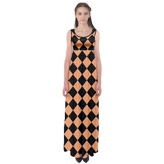 Block Fiesta Black And Cantaloupe Orange Empire Waist Maxi Dress by FashionBoulevard