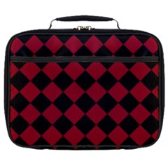 Block Fiesta Black And Carmine Red  Full Print Lunch Bag by FashionBoulevard