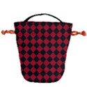 Block Fiesta Black And Carmine Red  Drawstring Bucket Bag View2