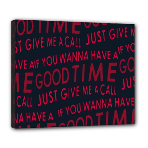 Motivational Phrase Motif Typographic Collage Pattern Deluxe Canvas 24  X 20  (stretched)