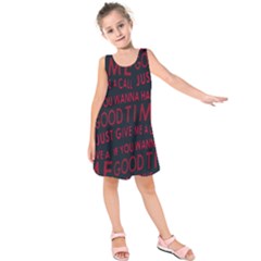 Motivational Phrase Motif Typographic Collage Pattern Kids  Sleeveless Dress by dflcprintsclothing