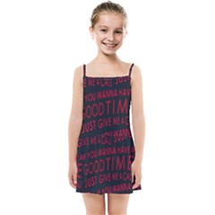 Motivational Phrase Motif Typographic Collage Pattern Kids  Summer Sun Dress by dflcprintsclothing