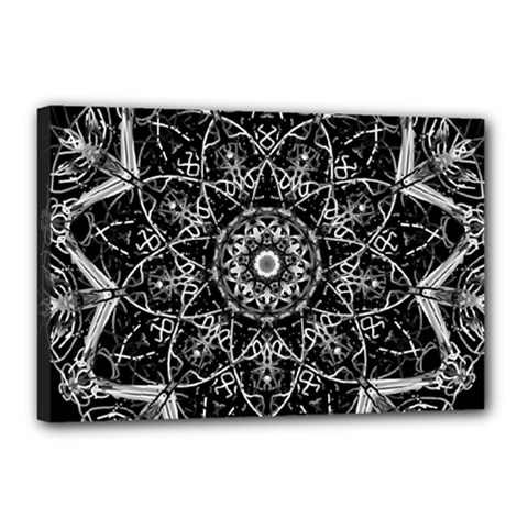 Black And White Pattern Canvas 18  X 12  (stretched) by Sobalvarro