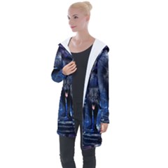 Awesome Wolf In The Gate Longline Hooded Cardigan