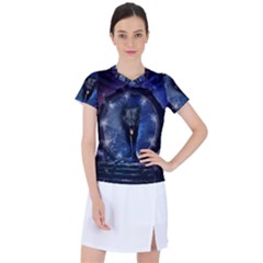 Awesome Wolf In The Gate Women s Sports Top by FantasyWorld7
