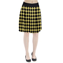 Block Fiesta Black And Ceylon Yellow Pleated Skirt by FashionBoulevard