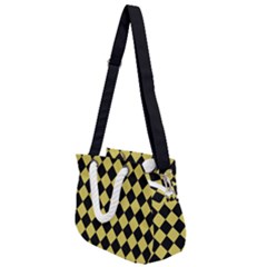 Block Fiesta Black And Ceylon Yellow Rope Handles Shoulder Strap Bag