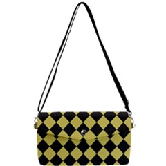 Block Fiesta Black And Ceylon Yellow Removable Strap Clutch Bag by FashionBoulevard