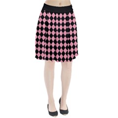 Block Fiesta Black And Flamingo Pink Pleated Skirt by FashionBoulevard