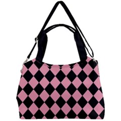 Block Fiesta Black And Flamingo Pink Double Compartment Shoulder Bag by FashionBoulevard