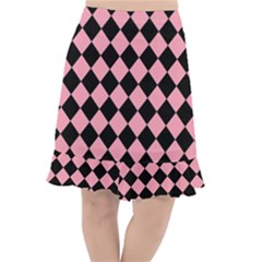 Block Fiesta Black And Flamingo Pink Fishtail Chiffon Skirt by FashionBoulevard