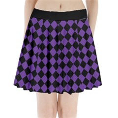 Block Fiesta Black And Imperial Purple Pleated Mini Skirt