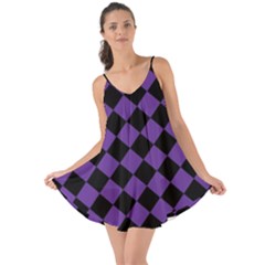 Block Fiesta Black And Imperial Purple Love The Sun Cover Up by FashionBoulevard