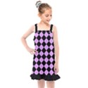 Block Fiesta Black And Lavender Purple Kids  Overall Dress View1