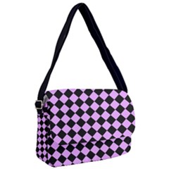 Block Fiesta Black And Lavender Purple Courier Bag by FashionBoulevard