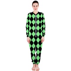 Block Fiesta Black And Mint Green Onepiece Jumpsuit (ladies) 