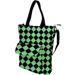 Block Fiesta Black And Mint Green Shoulder Tote Bag by FashionBoulevard