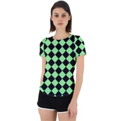 Block Fiesta Black And Mint Green Back Cut Out Sport Tee