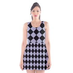 Block Fiesta Black And Silver Grey Scoop Neck Skater Dress