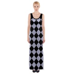 Block Fiesta Black And Silver Grey Thigh Split Maxi Dress