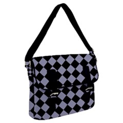 Block Fiesta Black And Silver Grey Buckle Messenger Bag