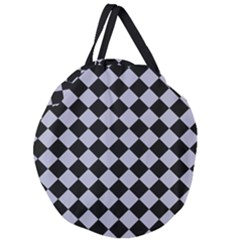 Block Fiesta Black And Silver Grey Giant Round Zipper Tote