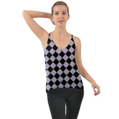 Block Fiesta Black And Silver Grey Chiffon Cami