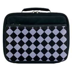 Block Fiesta Black And Silver Grey Lunch Bag by FashionBoulevard