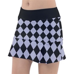 Block Fiesta Black And Silver Grey Tennis Skorts