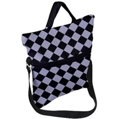 Block Fiesta Black And Silver Grey Fold Over Handle Tote Bag