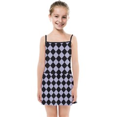 Block Fiesta Black And Silver Grey Kids  Summer Sun Dress