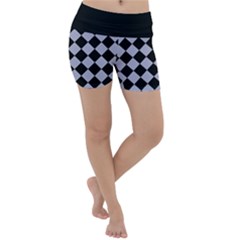 Block Fiesta Black And Silver Grey Lightweight Velour Yoga Shorts