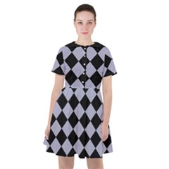 Block Fiesta Black And Silver Grey Sailor Dress