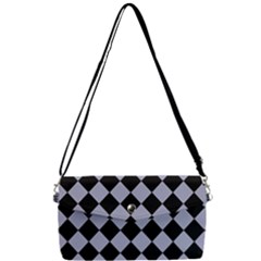 Block Fiesta Black And Silver Grey Removable Strap Clutch Bag