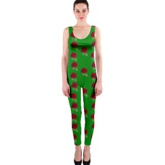 Rose In Green One Piece Catsuit