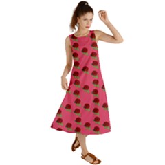 Rose In Mexican Pink Summer Maxi Dress by snowwhitegirl