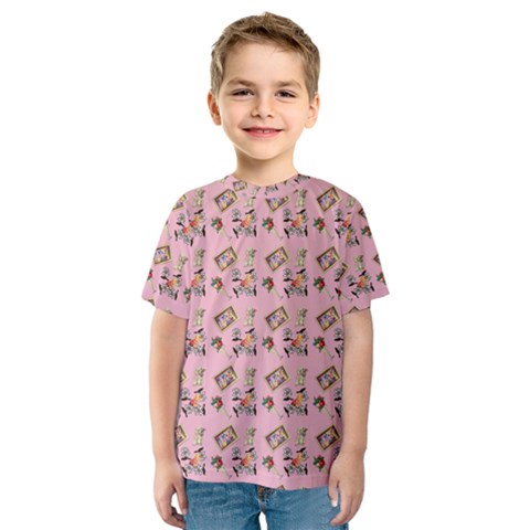 Robin Art Pink Pattern Kids  Sport Mesh Tee by snowwhitegirl