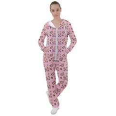 Robin Art Pink Pattern Women s Tracksuit by snowwhitegirl